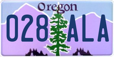 OR license plate 028ALA