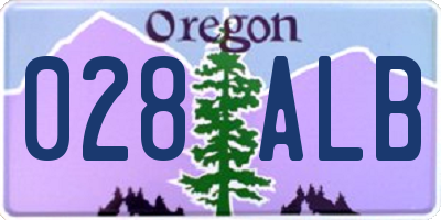 OR license plate 028ALB