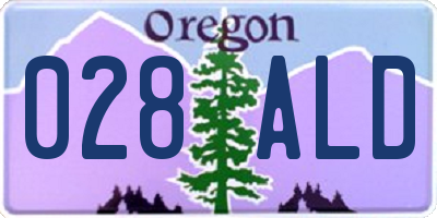 OR license plate 028ALD