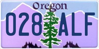 OR license plate 028ALF