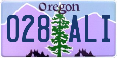 OR license plate 028ALI