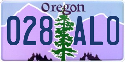OR license plate 028ALO