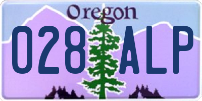 OR license plate 028ALP
