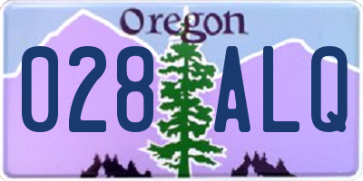 OR license plate 028ALQ