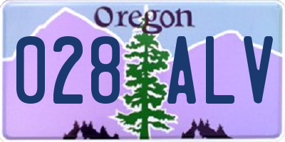 OR license plate 028ALV