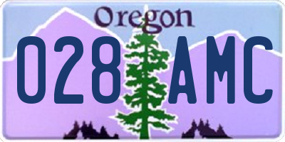 OR license plate 028AMC