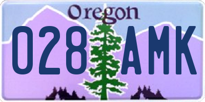 OR license plate 028AMK