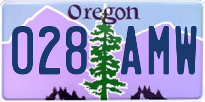 OR license plate 028AMW