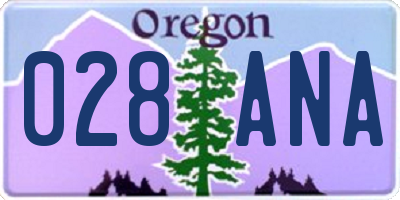 OR license plate 028ANA