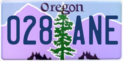 OR license plate 028ANE