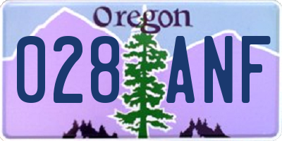 OR license plate 028ANF