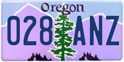 OR license plate 028ANZ