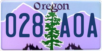 OR license plate 028AOA