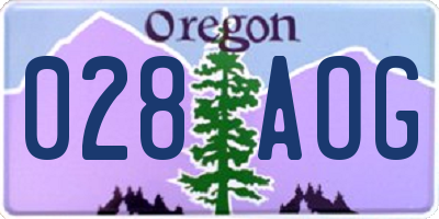 OR license plate 028AOG