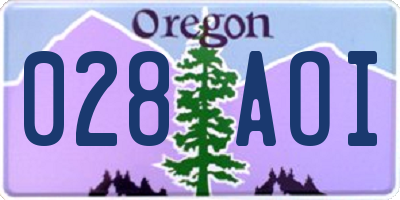 OR license plate 028AOI