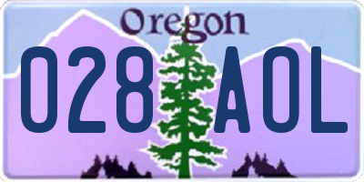 OR license plate 028AOL
