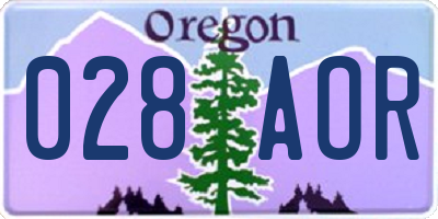 OR license plate 028AOR