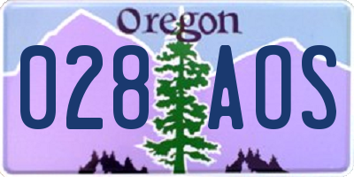 OR license plate 028AOS