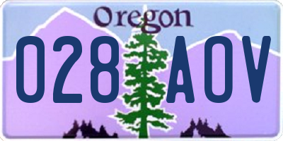OR license plate 028AOV