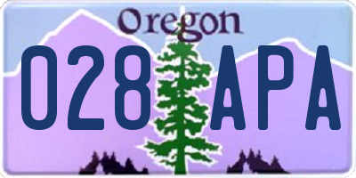 OR license plate 028APA