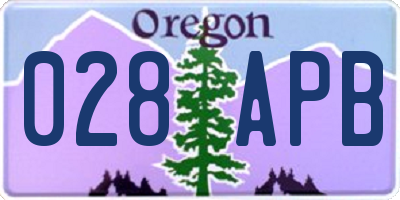 OR license plate 028APB
