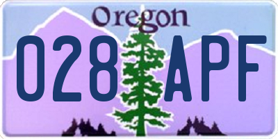 OR license plate 028APF
