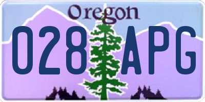 OR license plate 028APG