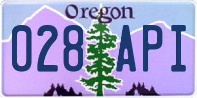 OR license plate 028API
