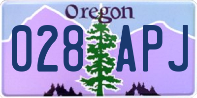 OR license plate 028APJ