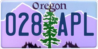 OR license plate 028APL