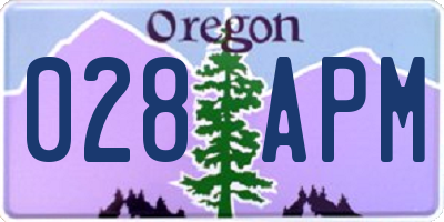 OR license plate 028APM