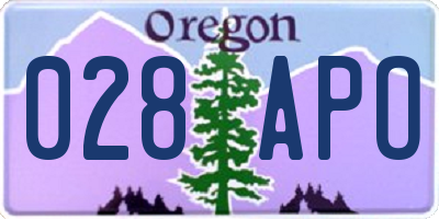 OR license plate 028APO