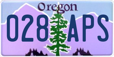 OR license plate 028APS