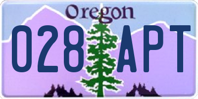 OR license plate 028APT