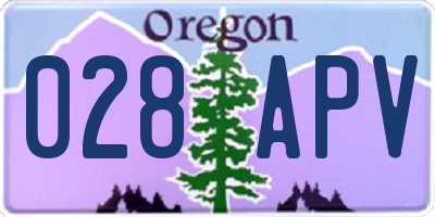 OR license plate 028APV