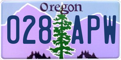 OR license plate 028APW
