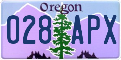 OR license plate 028APX