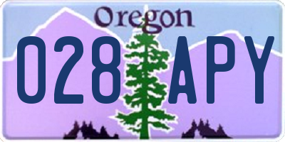OR license plate 028APY