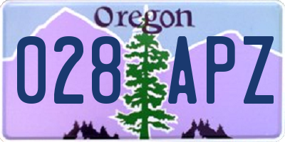 OR license plate 028APZ