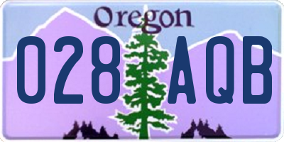 OR license plate 028AQB