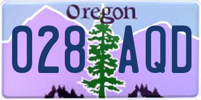 OR license plate 028AQD