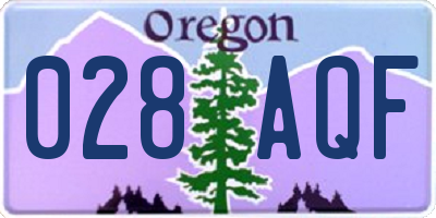 OR license plate 028AQF