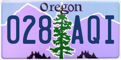 OR license plate 028AQI