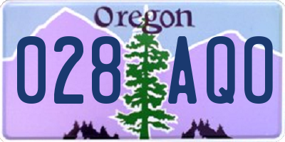 OR license plate 028AQO