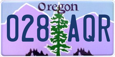 OR license plate 028AQR