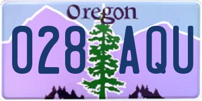 OR license plate 028AQU