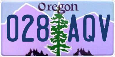 OR license plate 028AQV