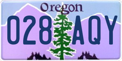 OR license plate 028AQY