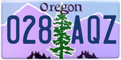 OR license plate 028AQZ