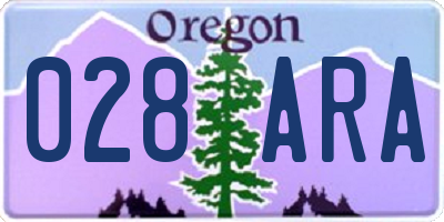 OR license plate 028ARA